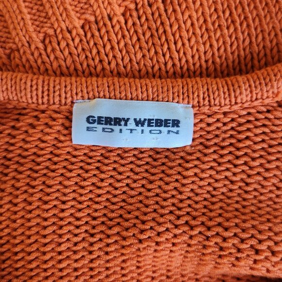Gerry Weber Edition GERMANY V-neck Sweater Top Orange Cotton size M Autumn Soft - Picture 4 of 16
